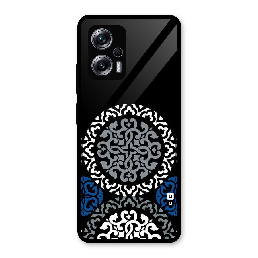 Mandala Circle Pattern Glass Back Case for Redmi K50i