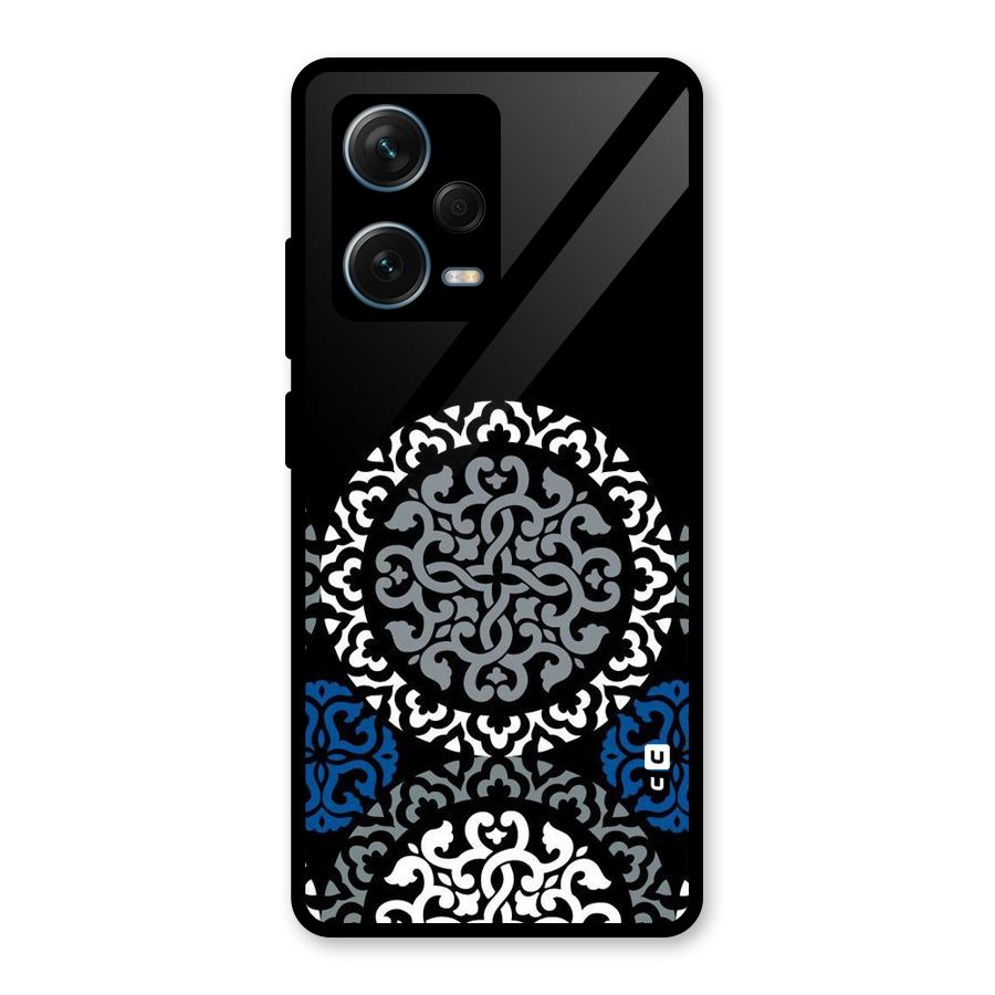Mandala Circle Pattern Glass Back Case for Redmi Note 12 Pro Plus 5G