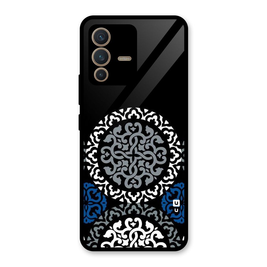 Mandala Circle Pattern Glass Back Case for Vivo V23 5G