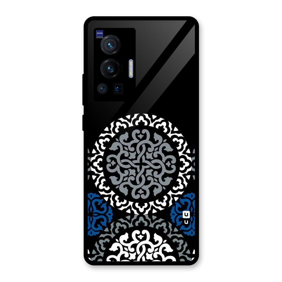 Mandala Circle Pattern Glass Back Case for Vivo X70 Pro