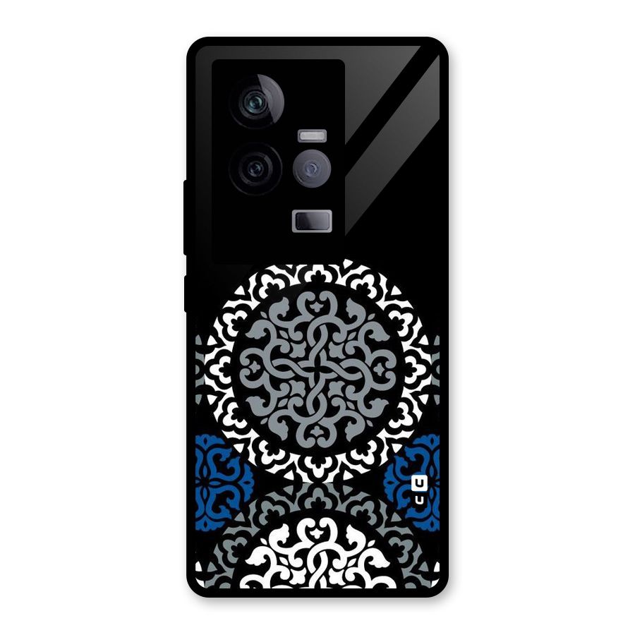 Mandala Circle Pattern Glass Back Case for Vivo iQOO 11 5G