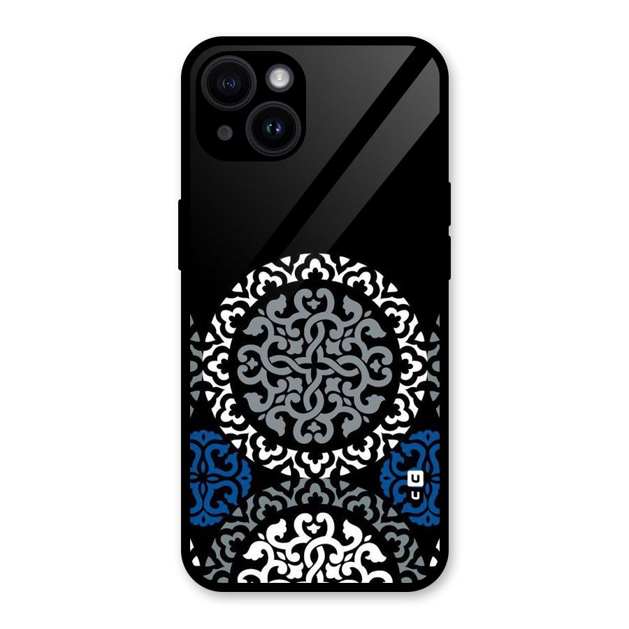 Mandala Circle Pattern Glass Back Case for iPhone 14