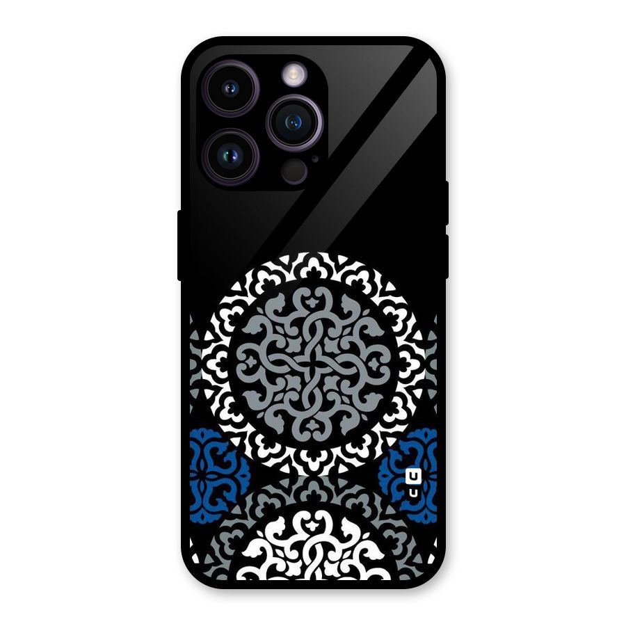 Mandala Circle Pattern Glass Back Case for iPhone 14 Pro Max