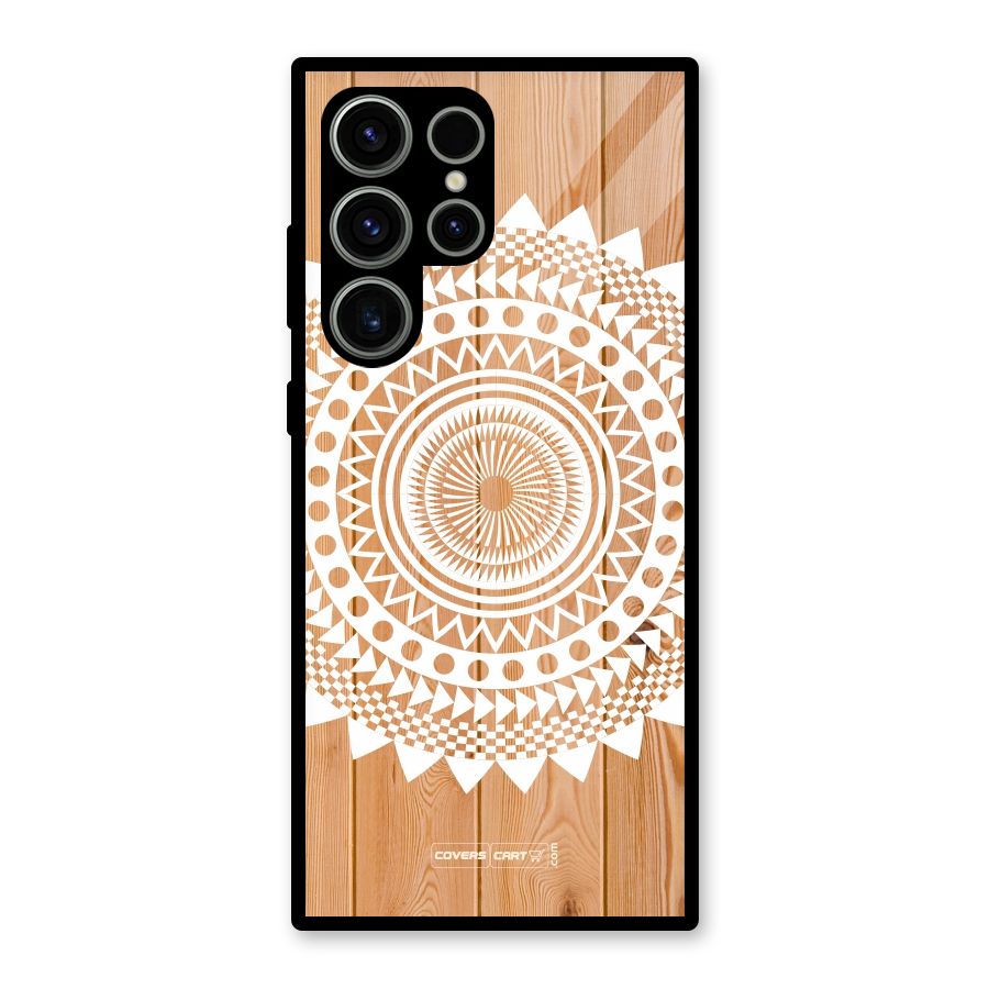 Mandala Design Glass Back Case for Galaxy S23 Ultra