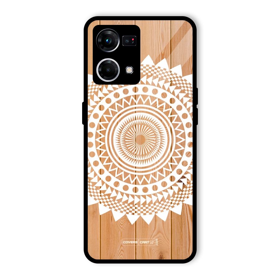 Mandala Design Glass Back Case for Oppo F21 Pro 5G
