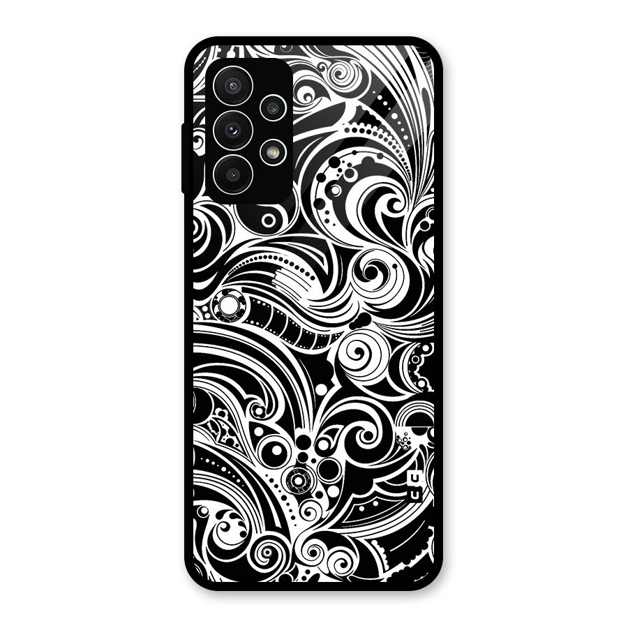 Maori Art Design Abstract Glass Back Case for Galaxy A23