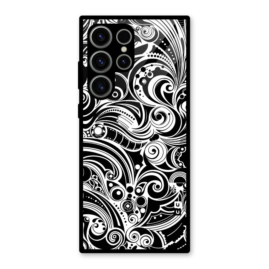 Maori Art Design Abstract Glass Back Case for Galaxy S23 Ultra