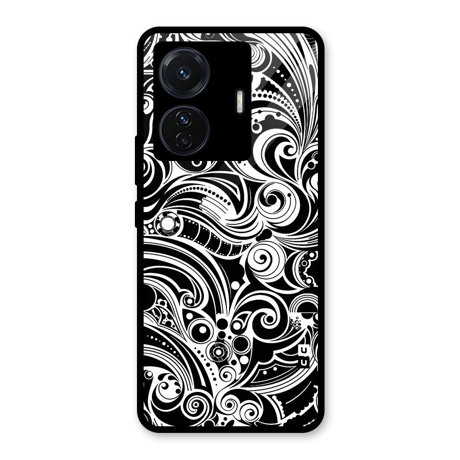 Maori Art Design Abstract Glass Back Case for Vivo T1 Pro