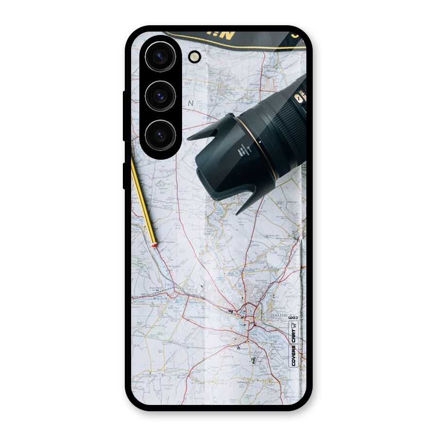 Map And Camera Glass Back Case for Galaxy S23 Plus