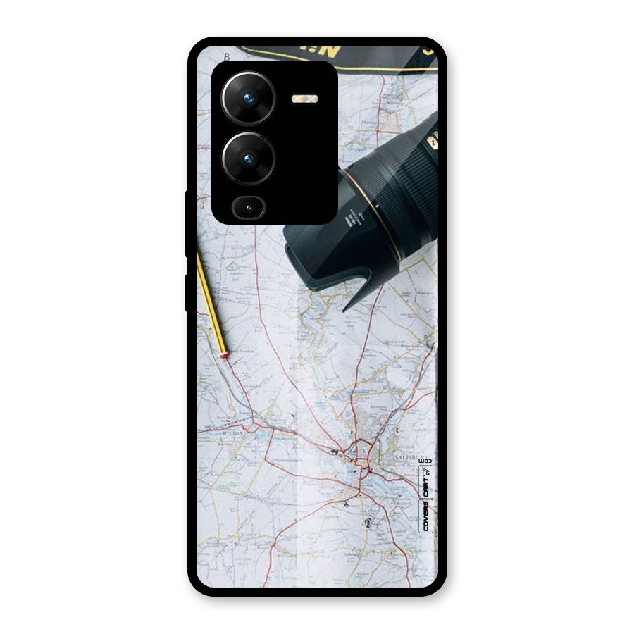 Map And Camera Glass Back Case for Vivo V25 Pro