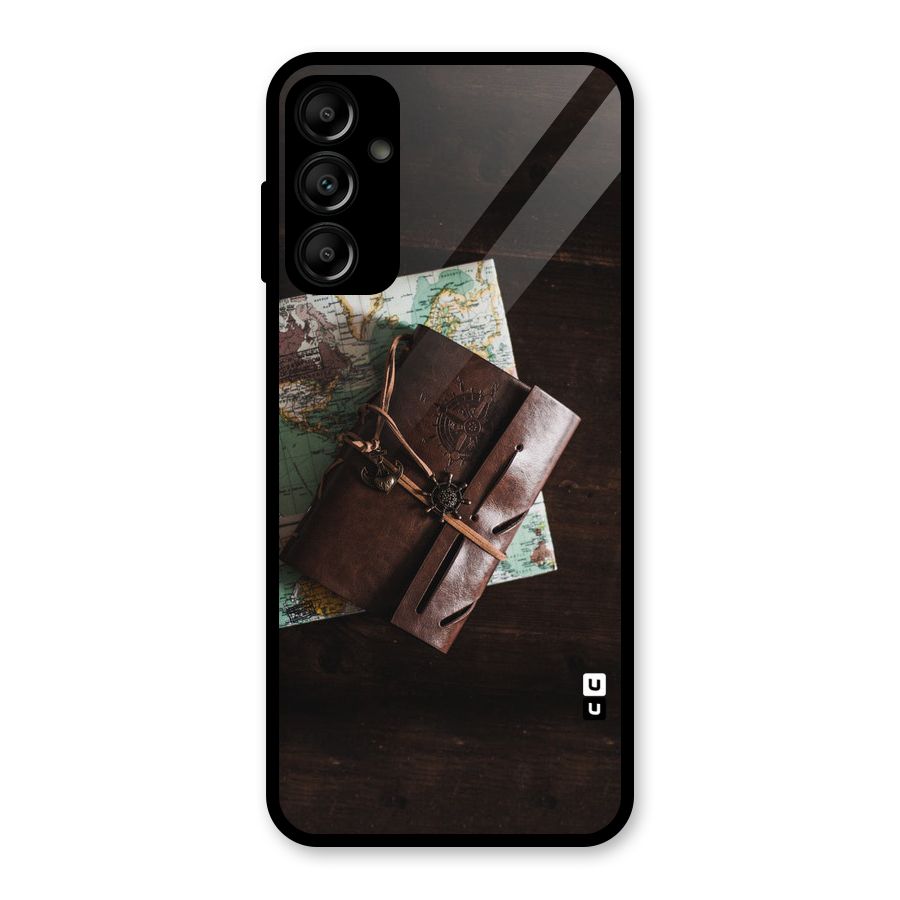 Map Journal Glass Back Case for Galaxy A14 5G