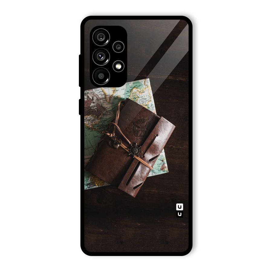 Map Journal Glass Back Case for Galaxy A73 5G