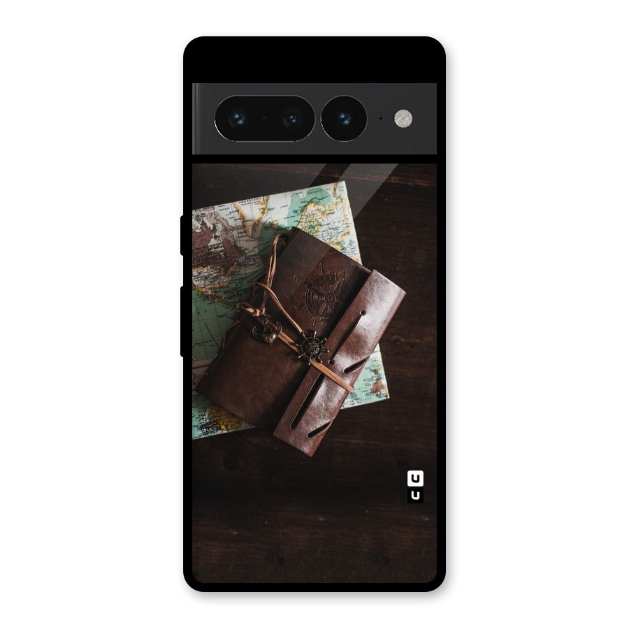 Map Journal Glass Back Case for Google Pixel 7 Pro