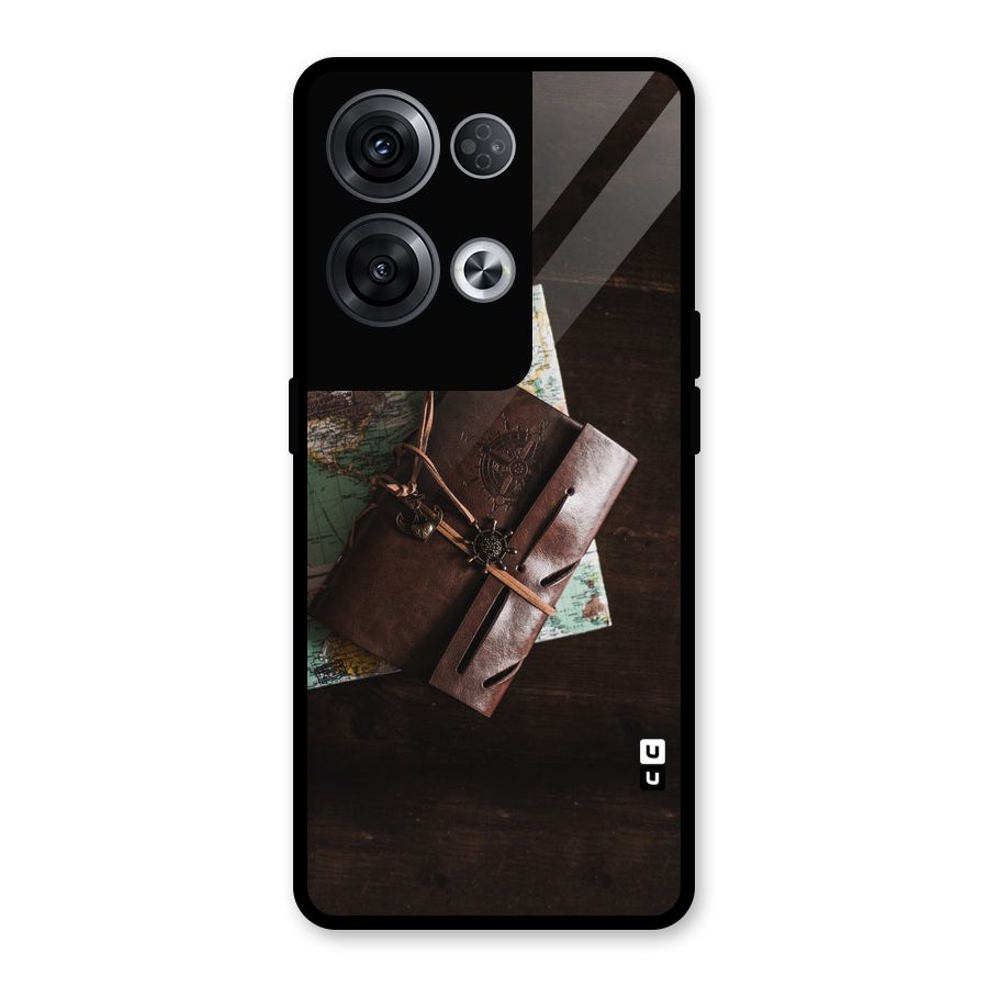 Map Journal Glass Back Case for Oppo Reno8 Pro 5G