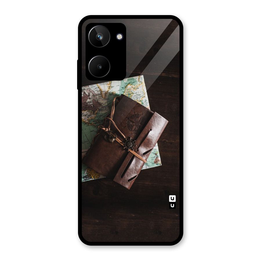 Map Journal Glass Back Case for Realme 10