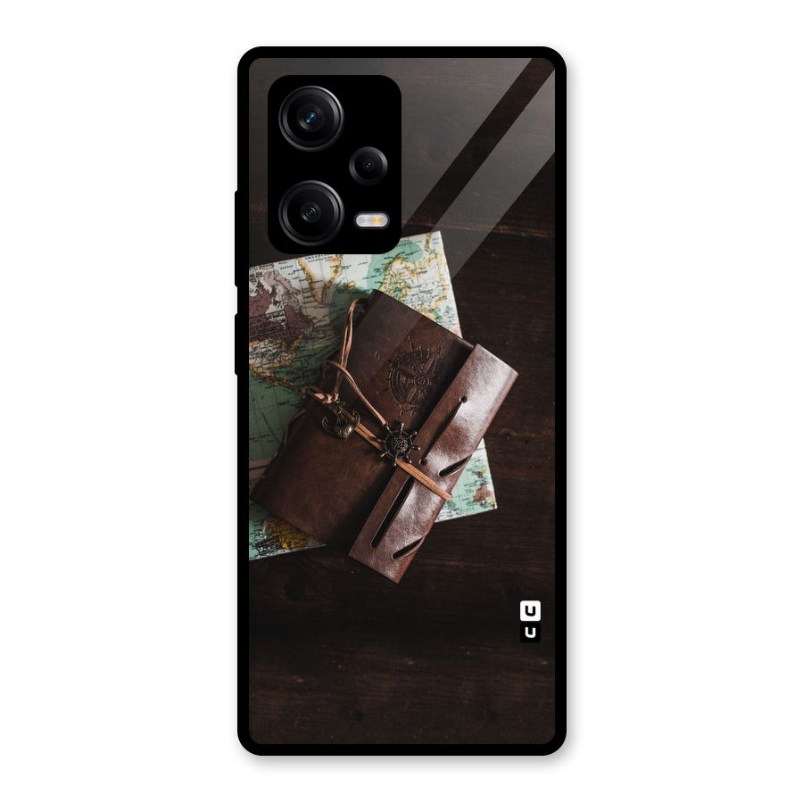 Map Journal Glass Back Case for Redmi Note 12 Pro