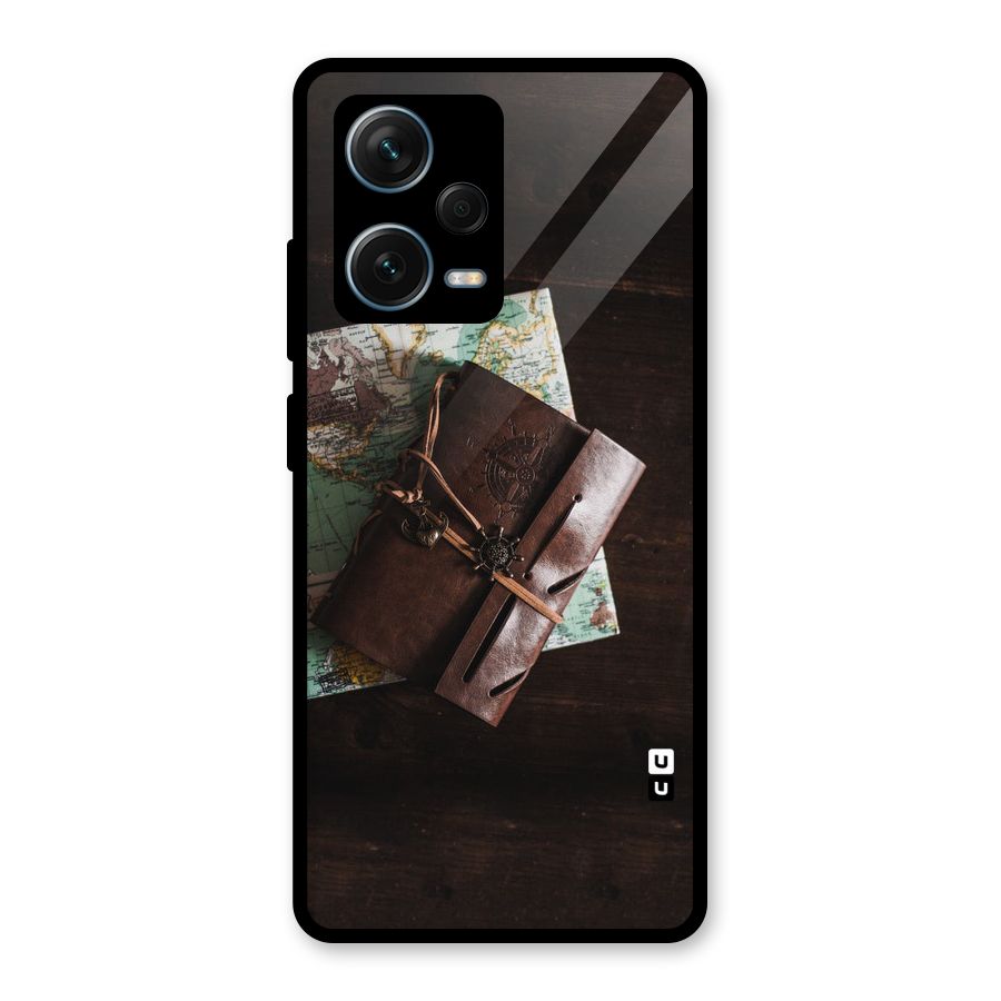 Map Journal Glass Back Case for Redmi Note 12 Pro Plus 5G