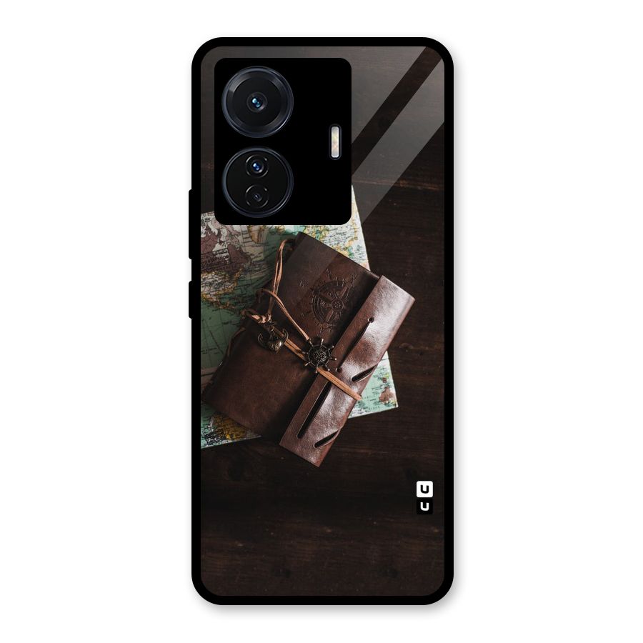 Map Journal Glass Back Case for Vivo T1 Pro