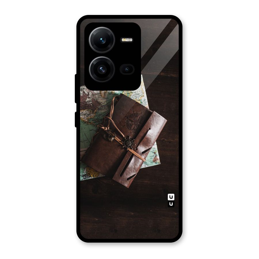 Map Journal Glass Back Case for Vivo V25