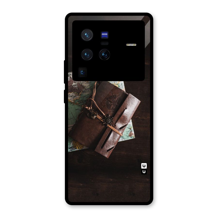 Map Journal Glass Back Case for Vivo X80 Pro