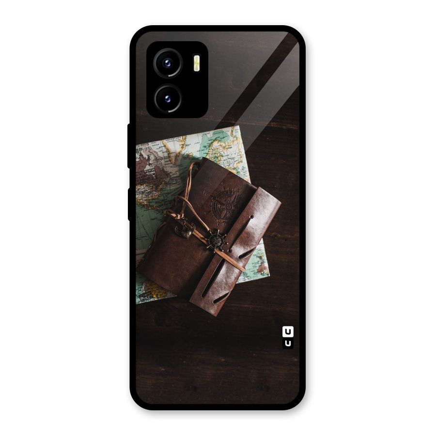 Map Journal Glass Back Case for Vivo Y15s