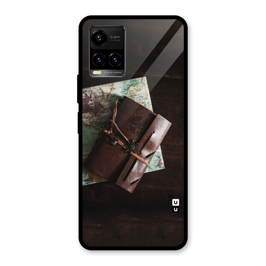 Map Journal Glass Back Case for Vivo Y21T