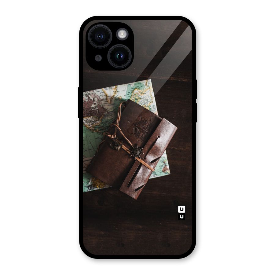 Map Journal Glass Back Case for iPhone 14