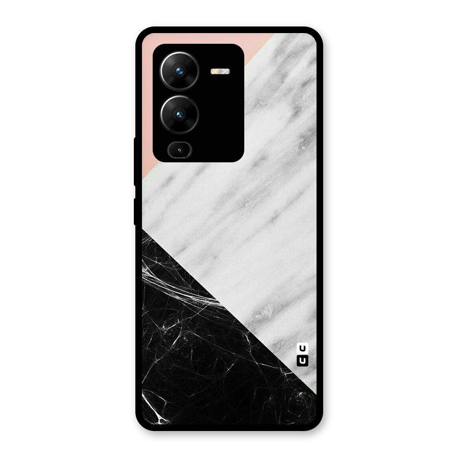 Marble Cuts Glass Back Case for Vivo V25 Pro