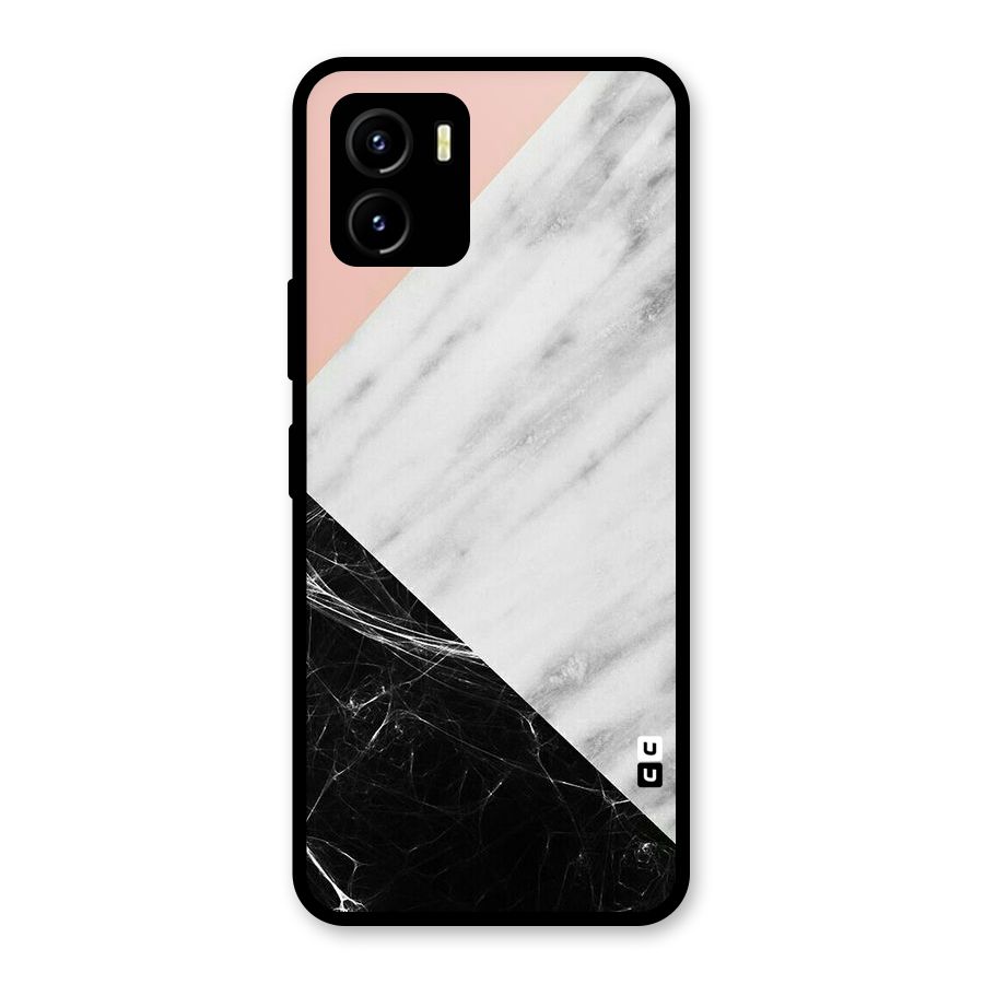 Marble Cuts Glass Back Case for Vivo Y15s