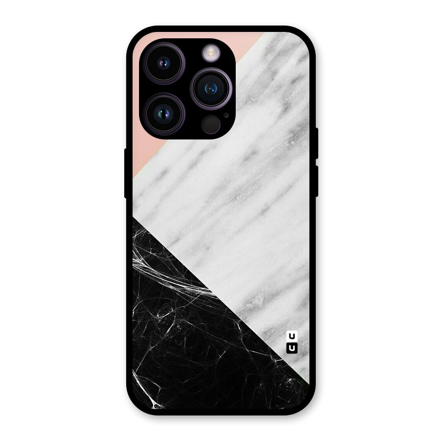 Marble Cuts Glass Back Case for iPhone 14 Pro