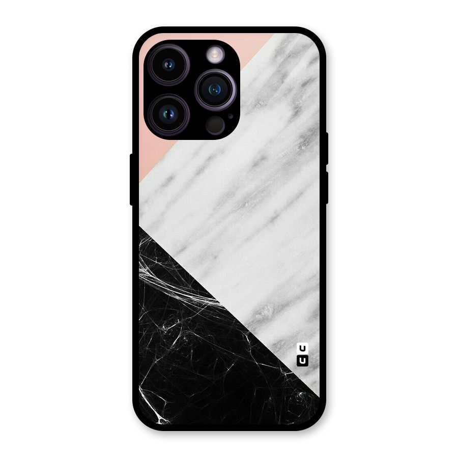 Marble Cuts Glass Back Case for iPhone 14 Pro Max