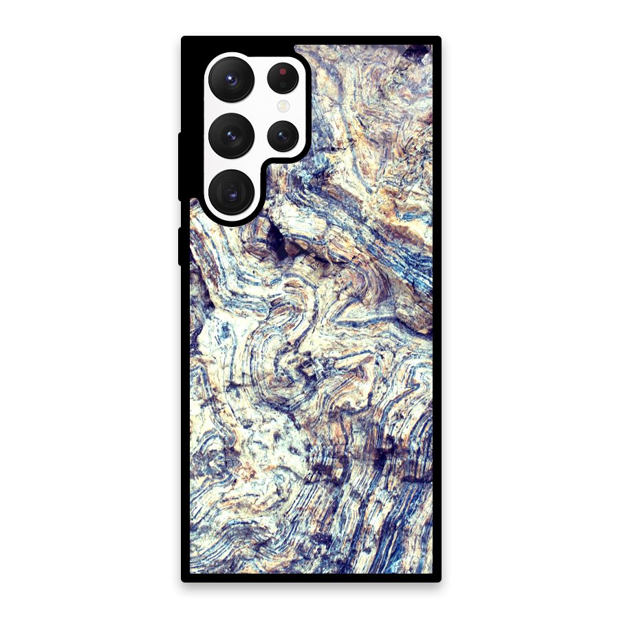 Marble Pattern Glass Back Case for Galaxy S22 Ultra 5G