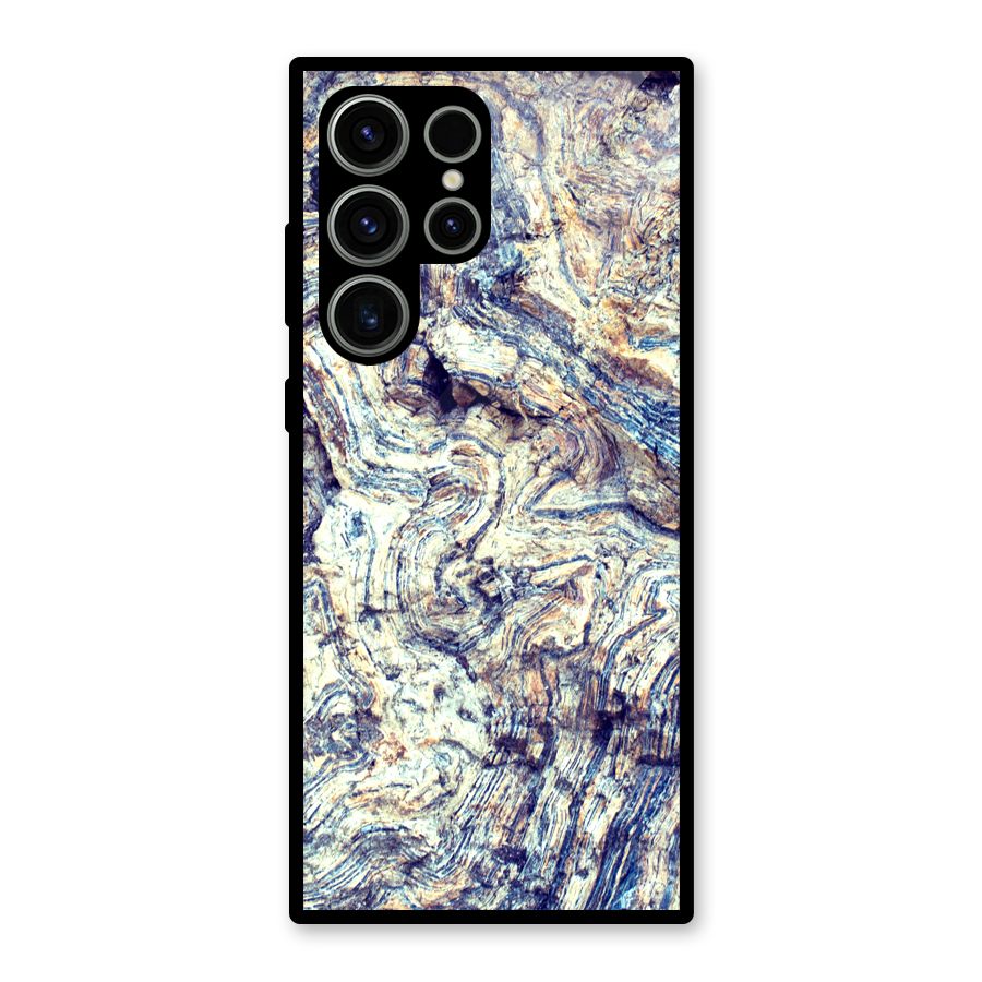 Marble Pattern Glass Back Case for Galaxy S23 Ultra