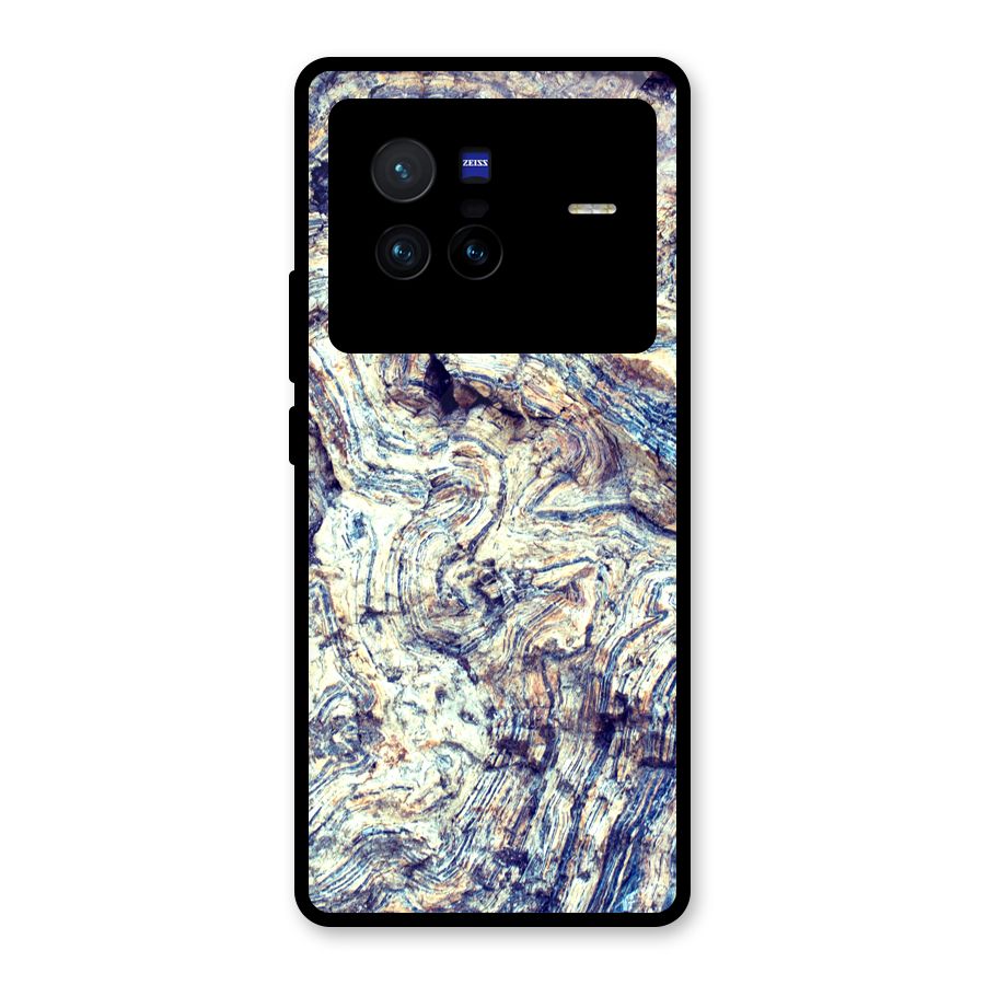Marble Pattern Glass Back Case for Vivo X80