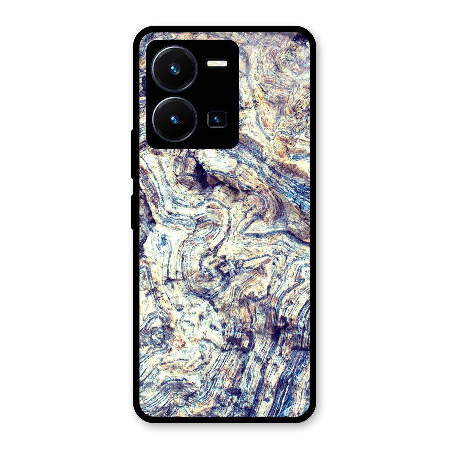 Marble Pattern Glass Back Case for Vivo Y35