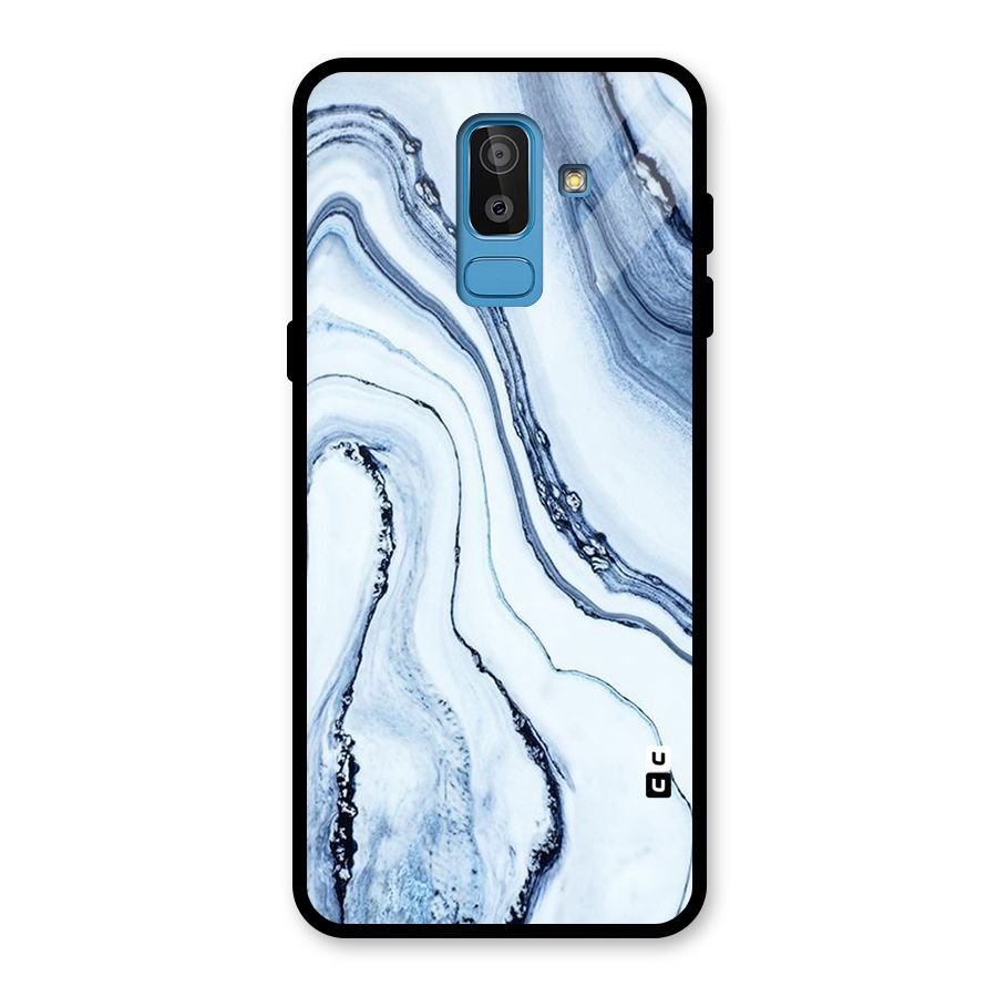 Marble Style (Printed) Glass Back Case for Galaxy J8