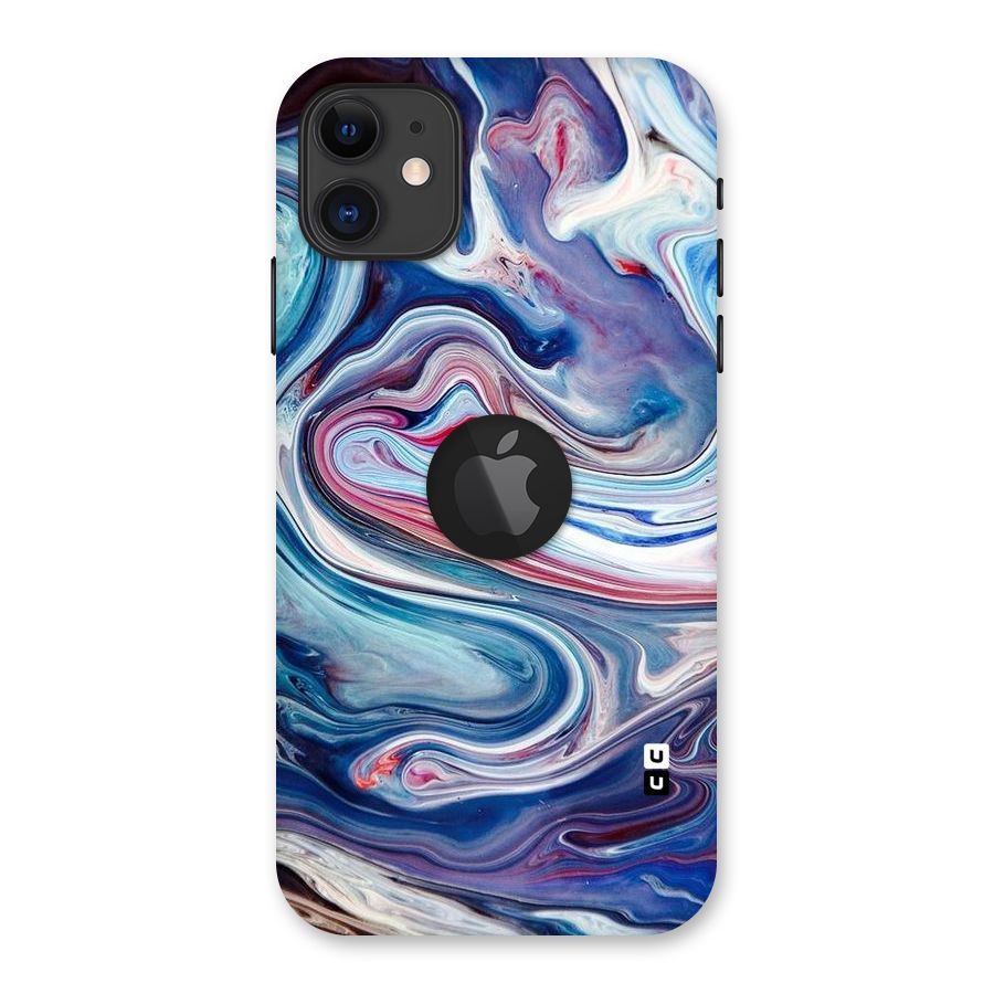 Marble Style Printed Back Case for iPhone 11 Logo Cut
