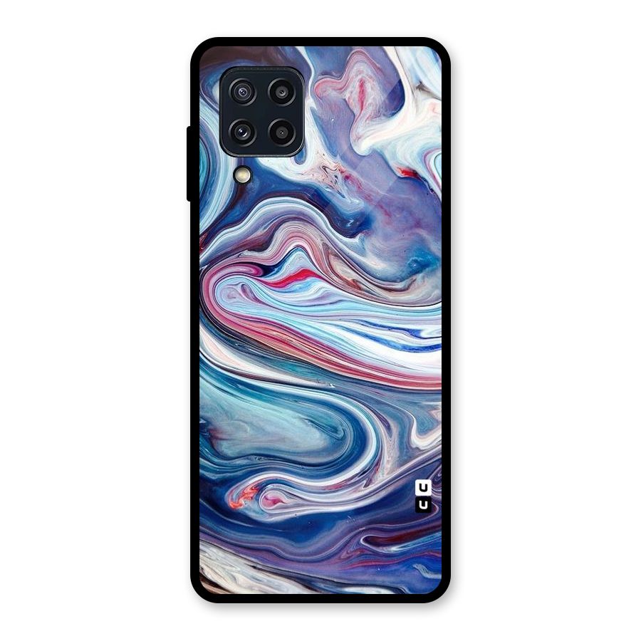 Marble Style Printed Glass Back Case for Galaxy M32