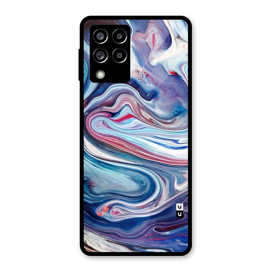 Marble Style Printed Glass Back Case for Galaxy M53 5G