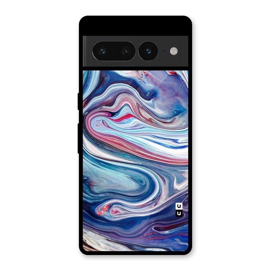 Marble Style Printed Glass Back Case for Google Pixel 7 Pro