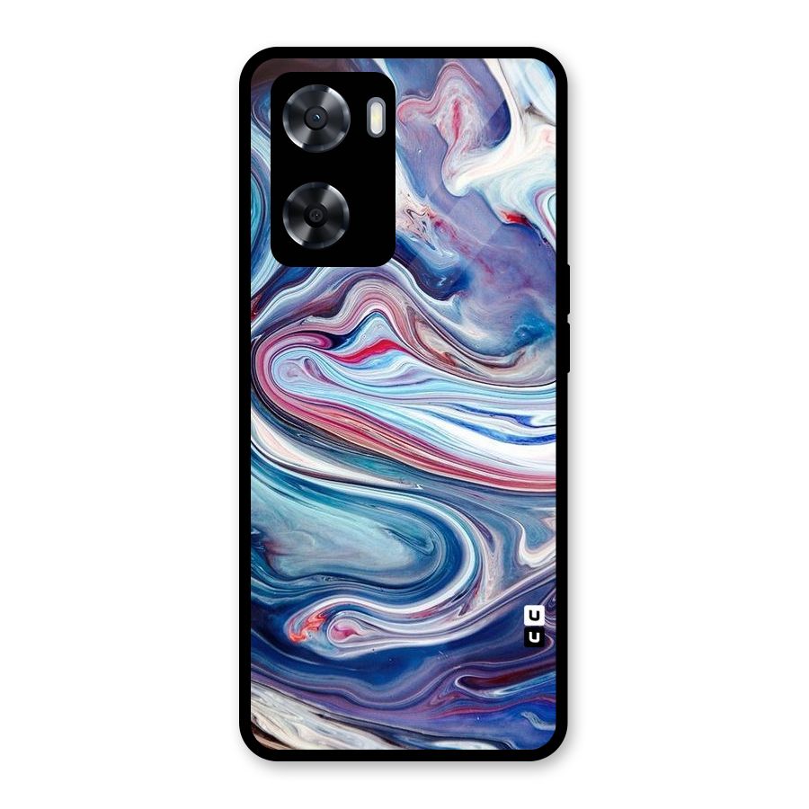 Marble Style Printed Glass Back Case for Oppo A57 2022
