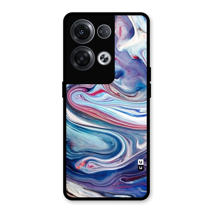 Marble Style Printed Glass Back Case for Oppo Reno8 Pro 5G