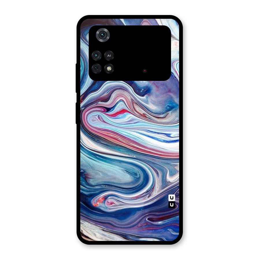 Marble Style Printed Glass Back Case for Poco M4 Pro 4G