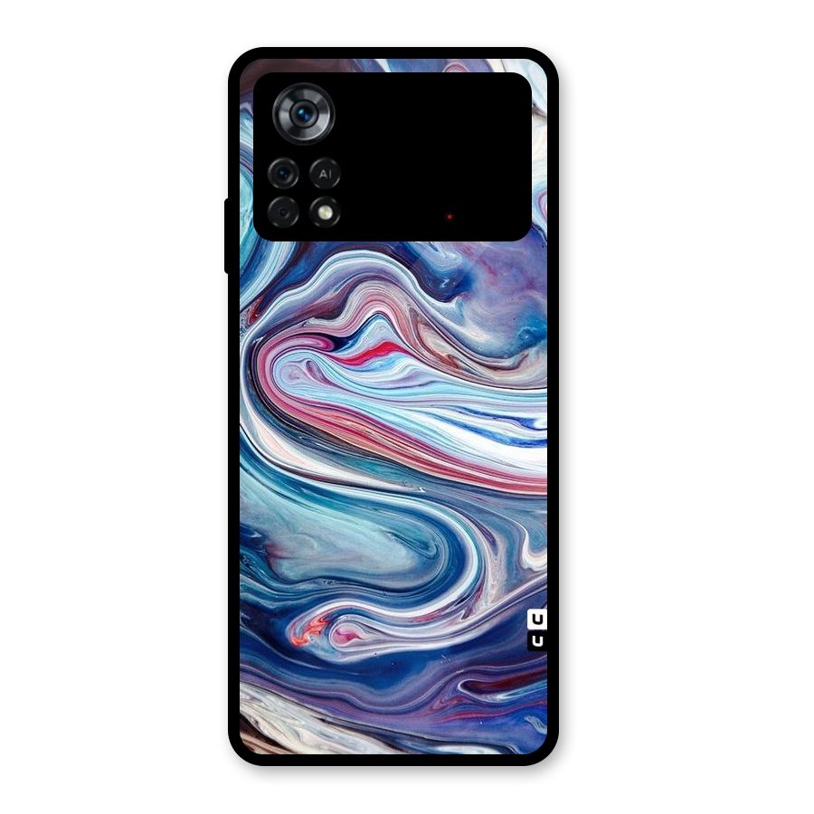 Marble Style Printed Glass Back Case for Poco X4 Pro 5G