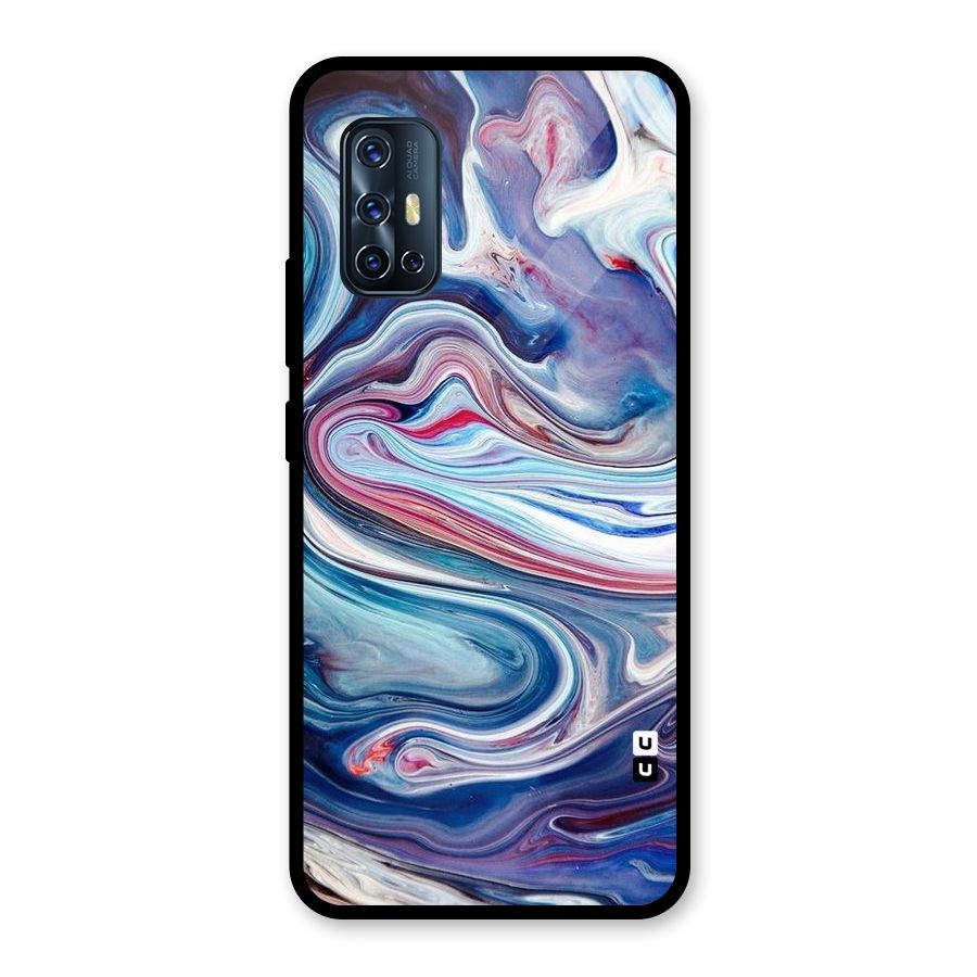 Marble Style Printed Glass Back Case for Vivo V17