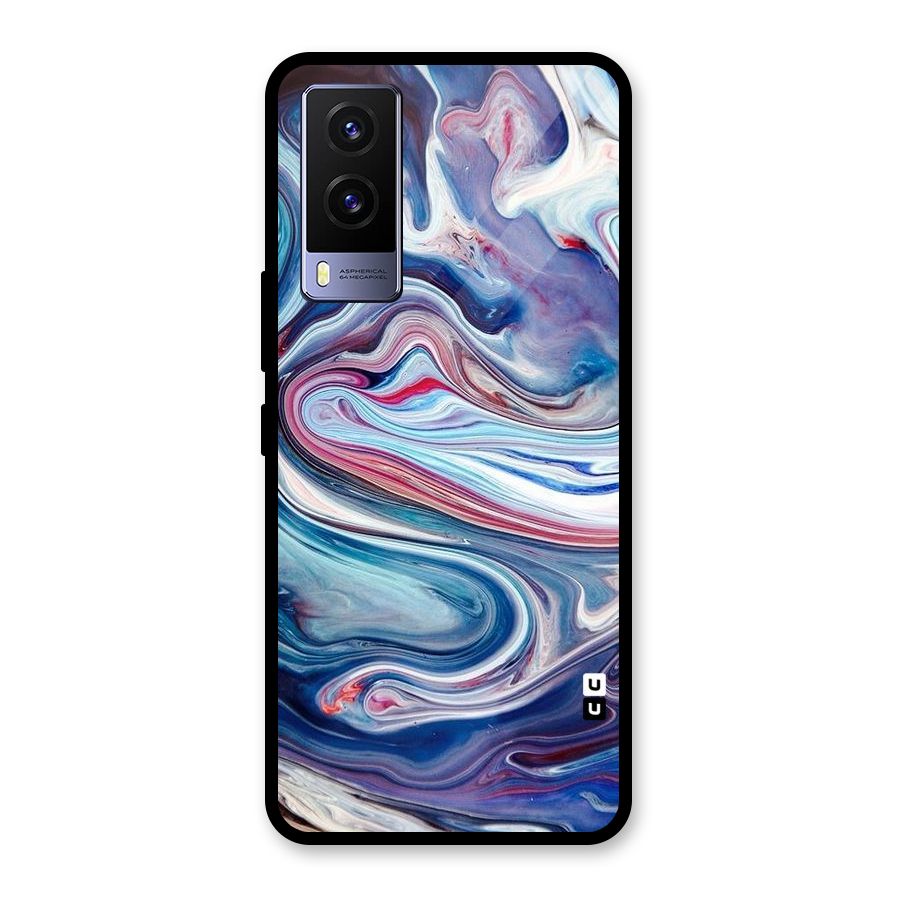 Marble Style Printed Glass Back Case for Vivo V21e 5G