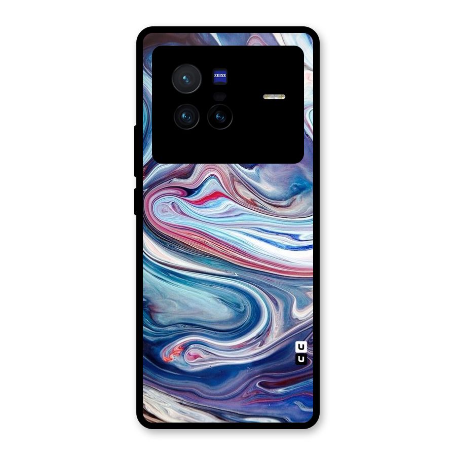 Marble Style Printed Glass Back Case for Vivo X80