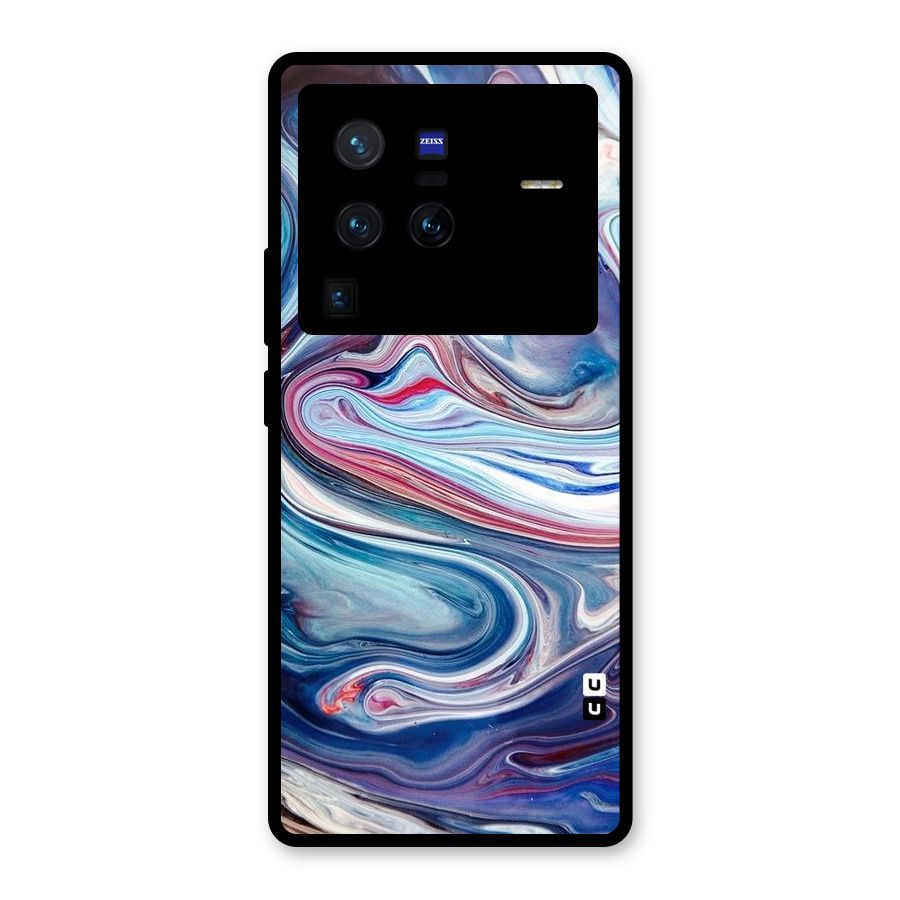 Marble Style Printed Glass Back Case for Vivo X80 Pro