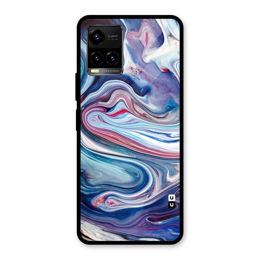 Marble Style Printed Glass Back Case for Vivo Y21A