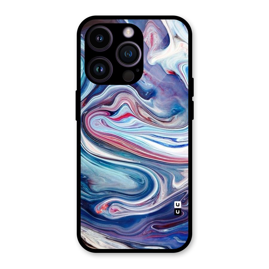Marble Style Printed Glass Back Case for iPhone 14 Pro